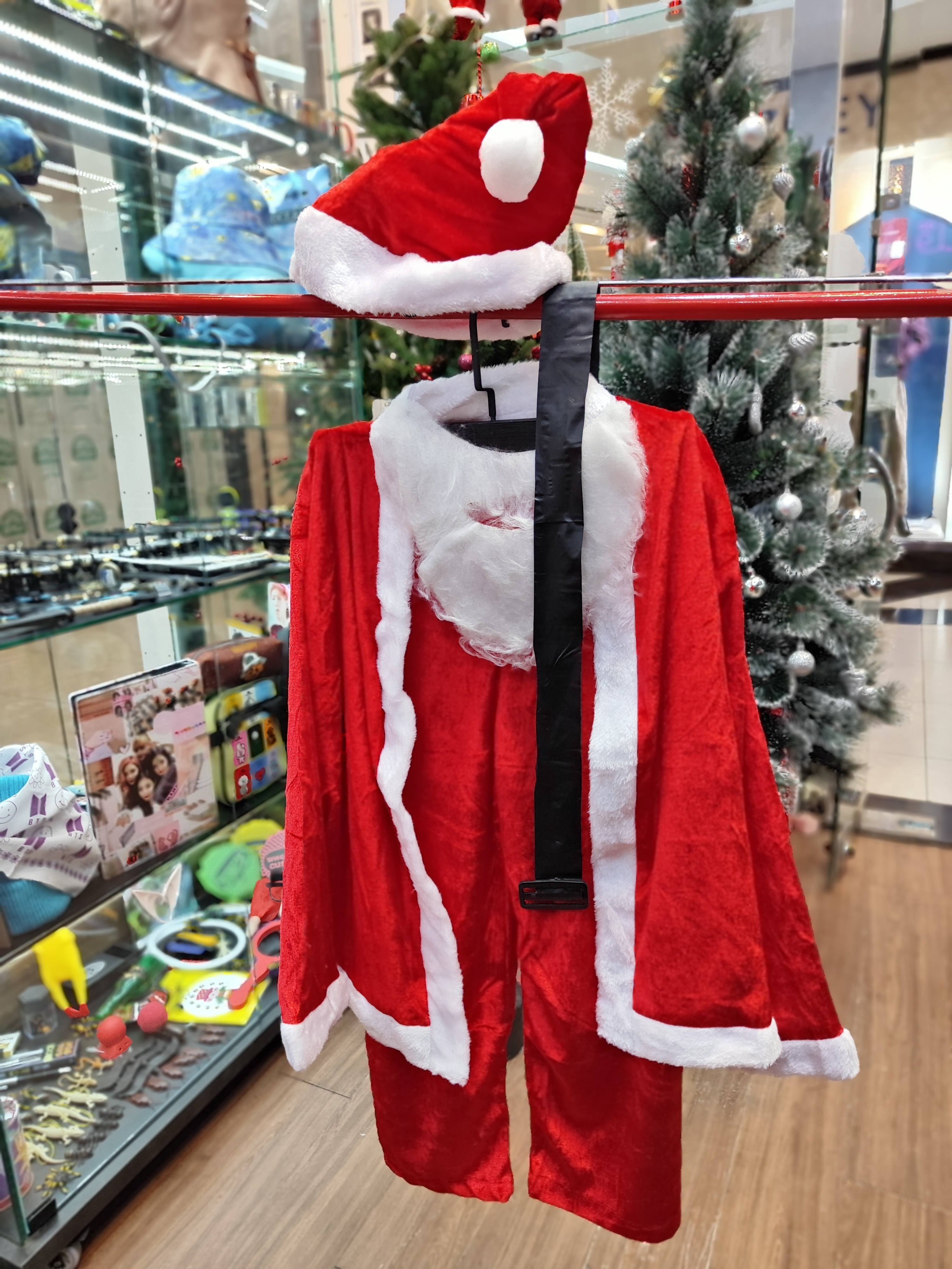 لباس بابا نوئل پسرانه مخملی درجه یک | ست کامل کریسمسی کودک و نوجوان