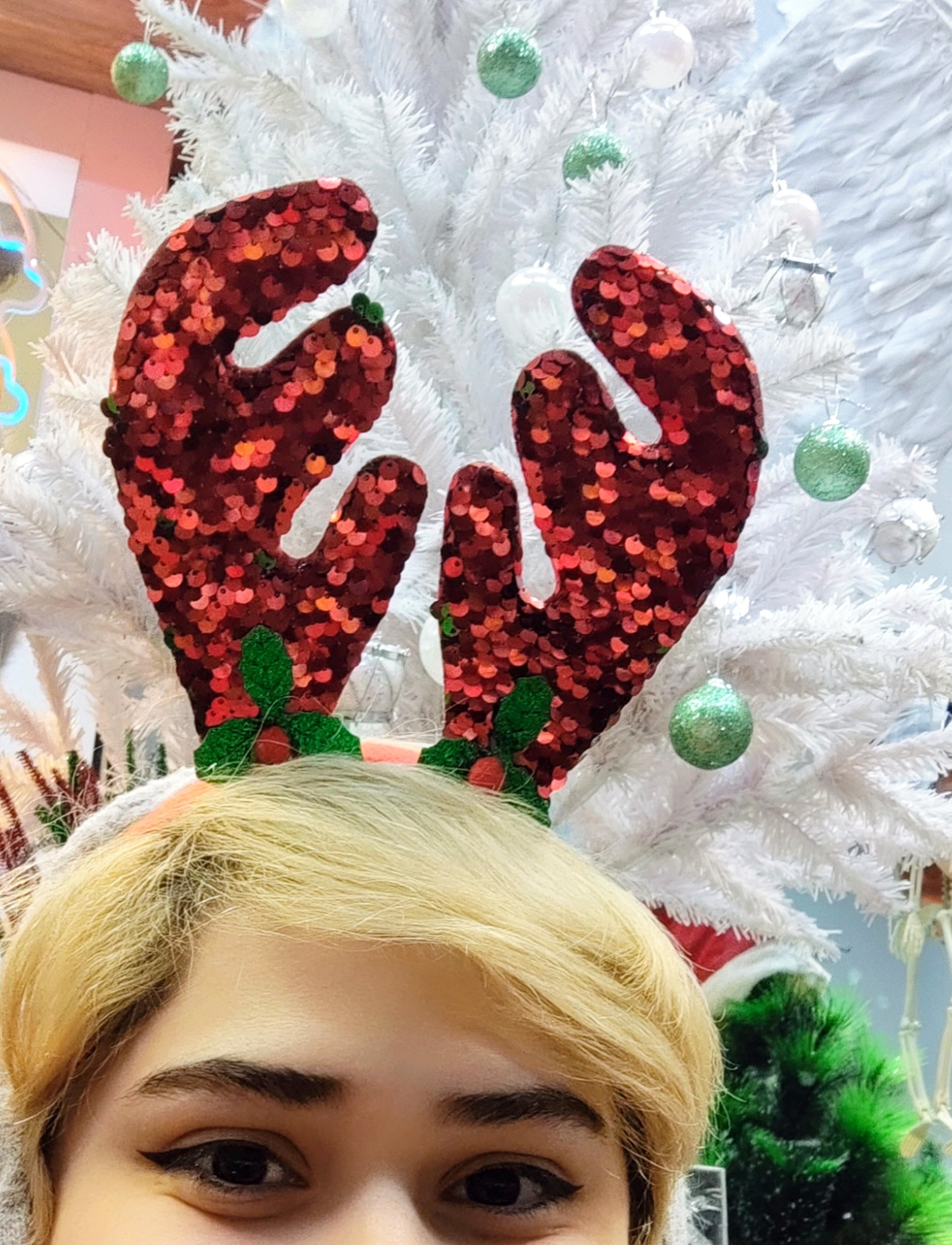 تل گوزن کریسمسی پولکی تغییررنگی | قرمز ↔️ سبز | وارداتی و خاص