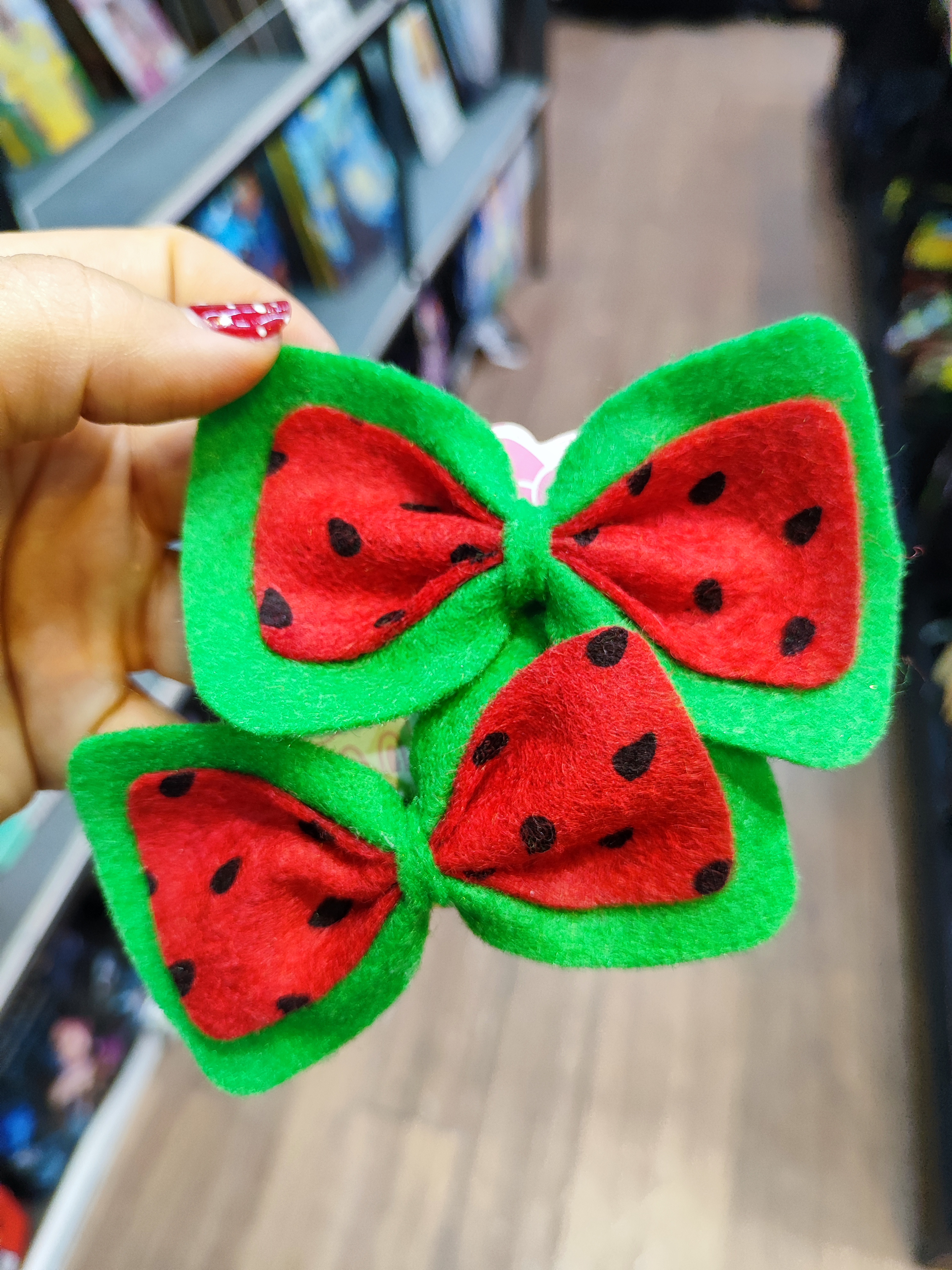 کش سر مدل هندوانه‌ای مخصوص شب یلدا – اکسسوری دخترانه فانتزی