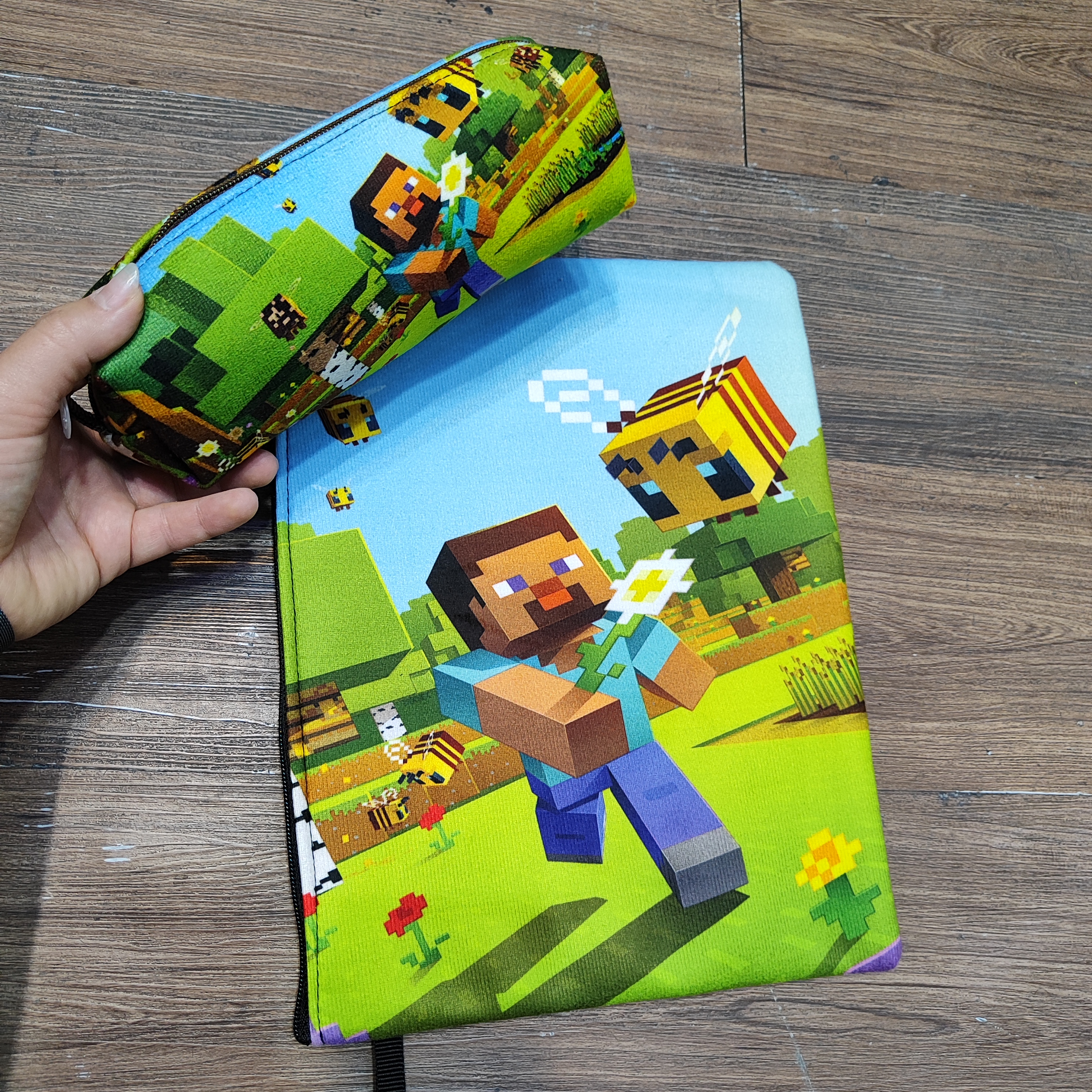 ست جامدادی و پوشه کار مخملی Minecraft