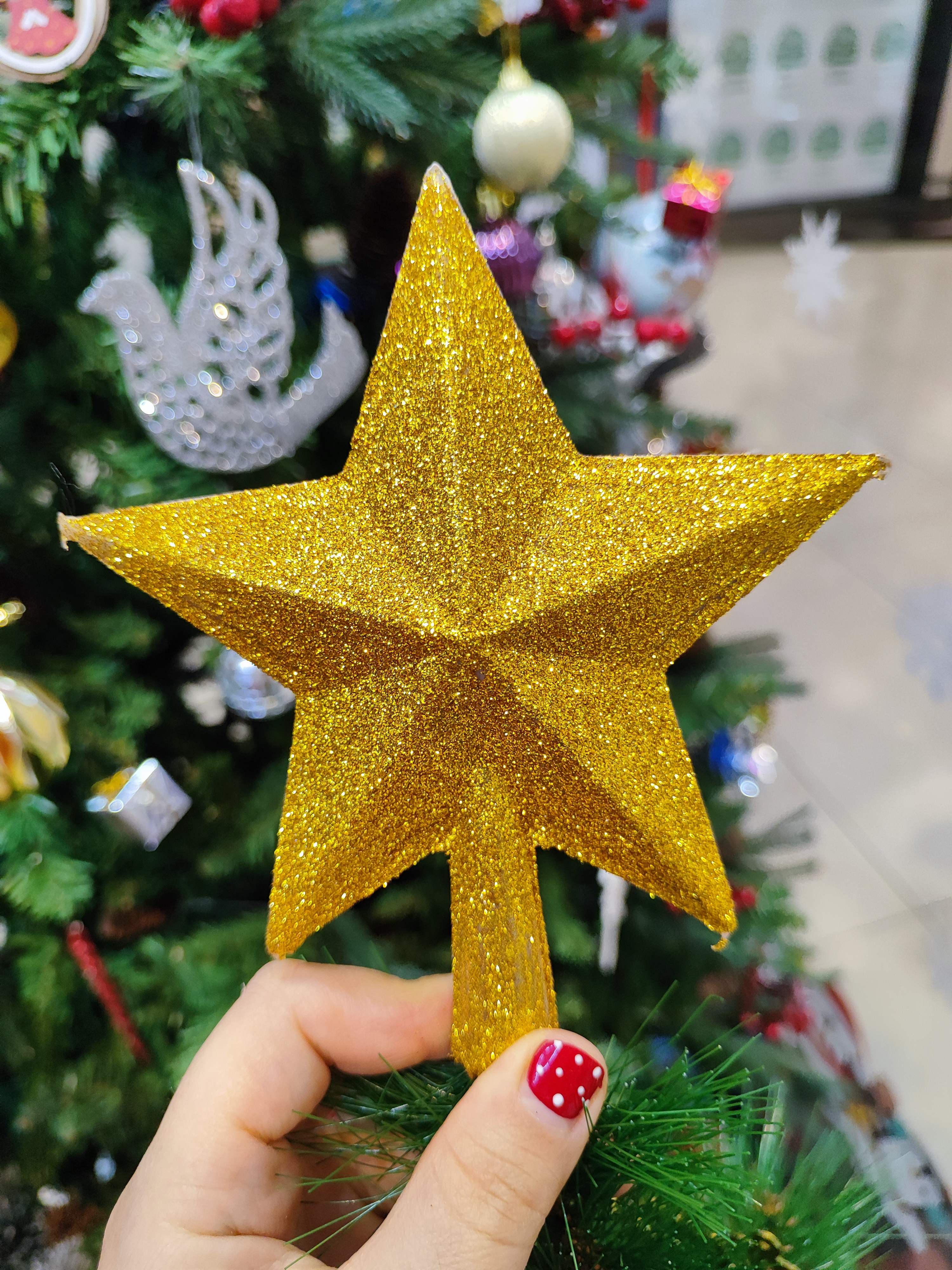ستاره بالای درخت کریسمس اکلیلی ✨ | مناسب درخت 50 تا 180 سانتی