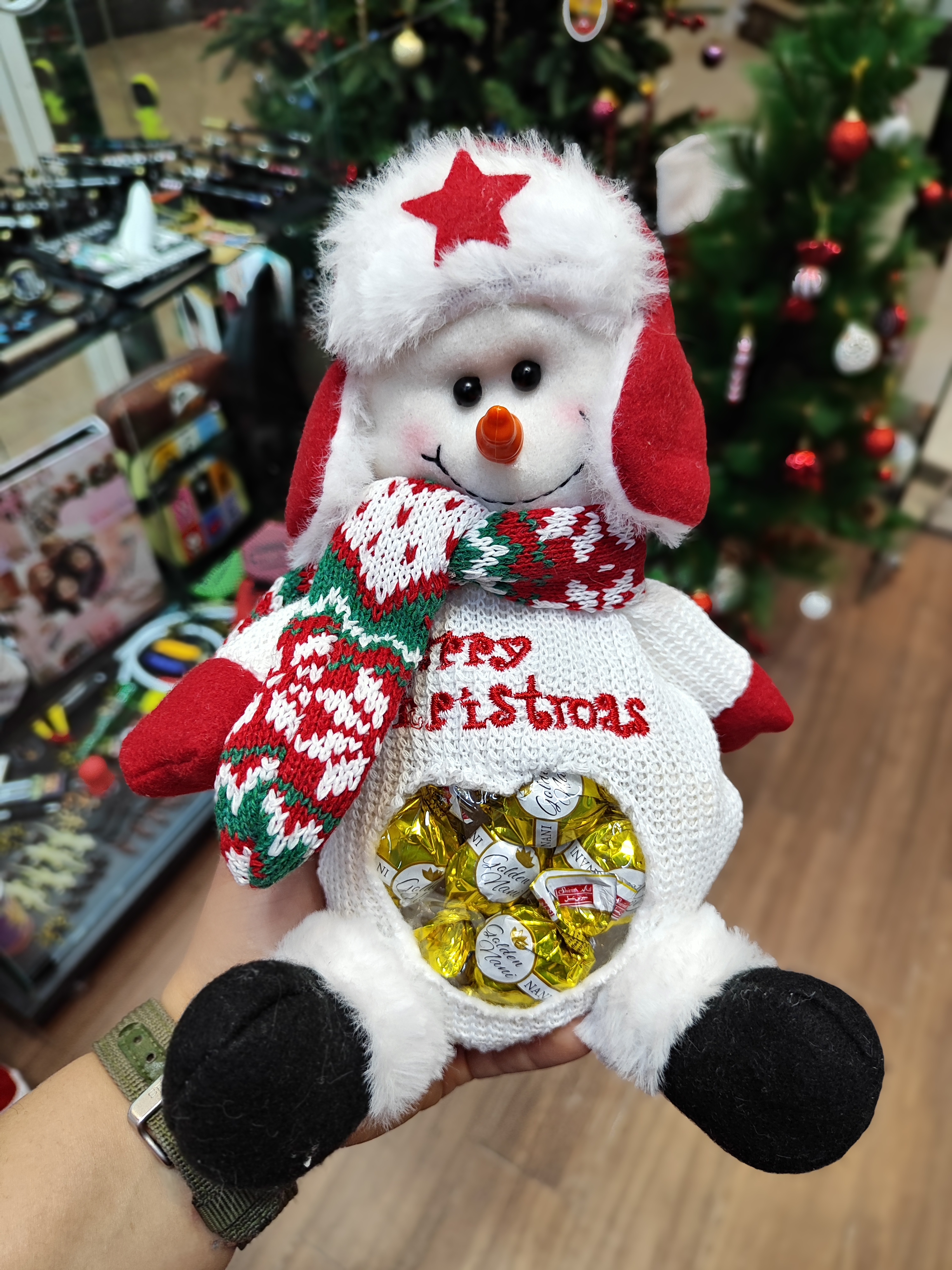 عروسک کریسمسی آدم برفی بافتنی | بهترین هدیه کریسمس سورپرایزی